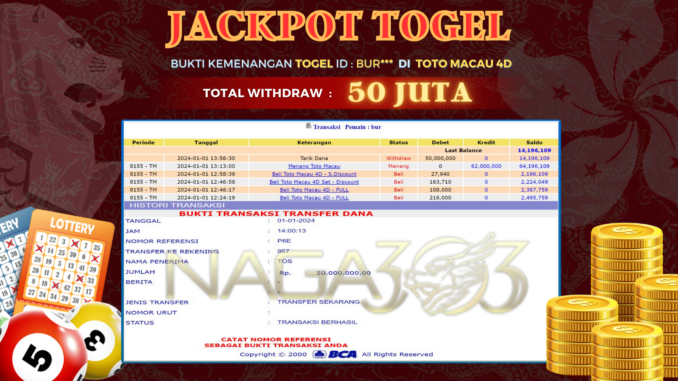 BUKTI JP NAGA303 #781 BUKTI JP NAGA303 #781